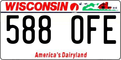 WI license plate 588OFE