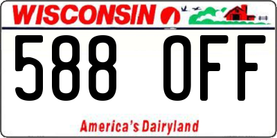WI license plate 588OFF