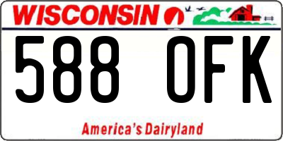 WI license plate 588OFK