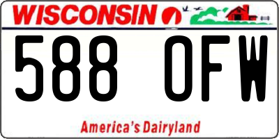 WI license plate 588OFW