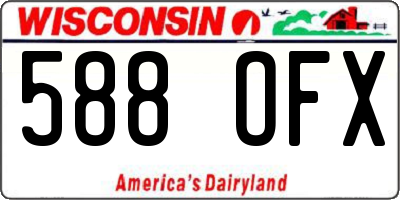 WI license plate 588OFX