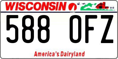 WI license plate 588OFZ