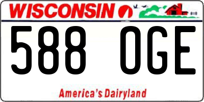 WI license plate 588OGE