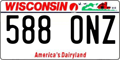 WI license plate 588ONZ