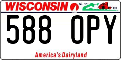 WI license plate 588OPY