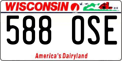 WI license plate 588OSE