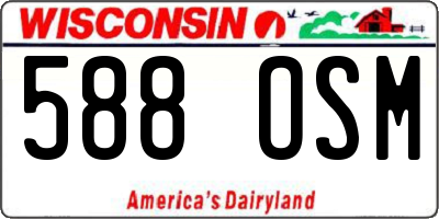 WI license plate 588OSM