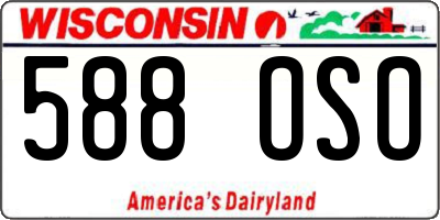 WI license plate 588OSO