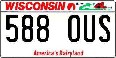 WI license plate 588OUS