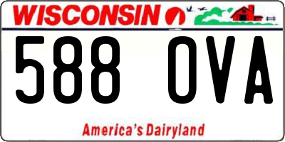 WI license plate 588OVA