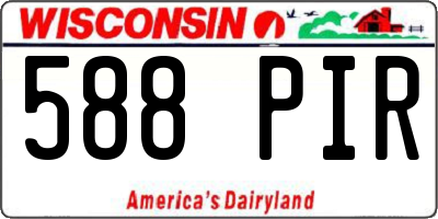 WI license plate 588PIR