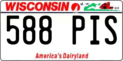 WI license plate 588PIS