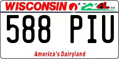 WI license plate 588PIU