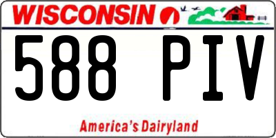 WI license plate 588PIV