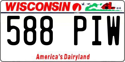 WI license plate 588PIW