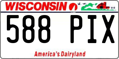 WI license plate 588PIX