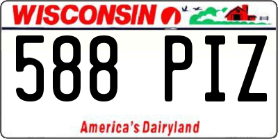 WI license plate 588PIZ