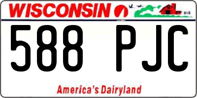 WI license plate 588PJC