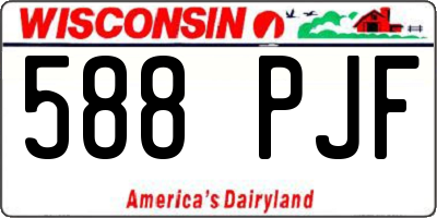 WI license plate 588PJF