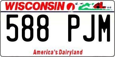 WI license plate 588PJM