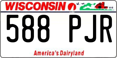 WI license plate 588PJR