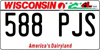 WI license plate 588PJS