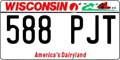 WI license plate 588PJT
