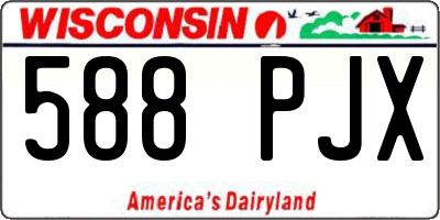 WI license plate 588PJX