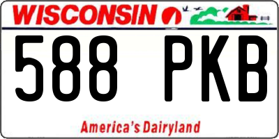 WI license plate 588PKB