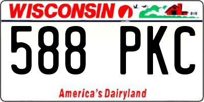 WI license plate 588PKC