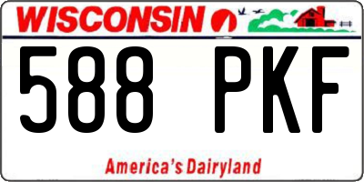 WI license plate 588PKF