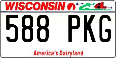 WI license plate 588PKG