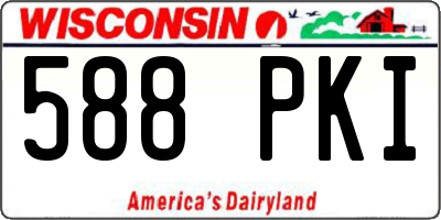 WI license plate 588PKI