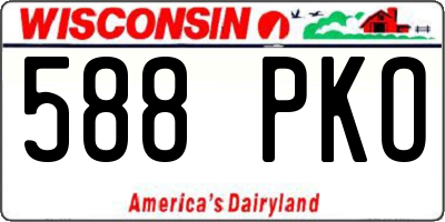WI license plate 588PKO