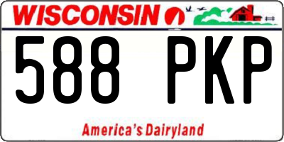 WI license plate 588PKP