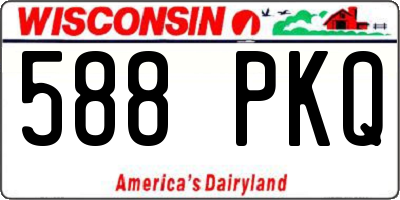 WI license plate 588PKQ