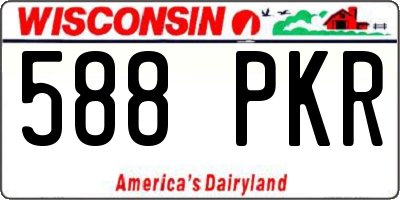 WI license plate 588PKR