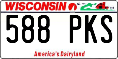 WI license plate 588PKS