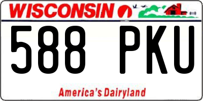 WI license plate 588PKU