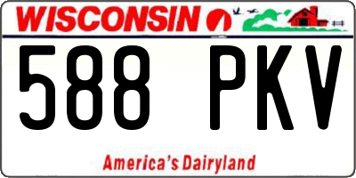 WI license plate 588PKV