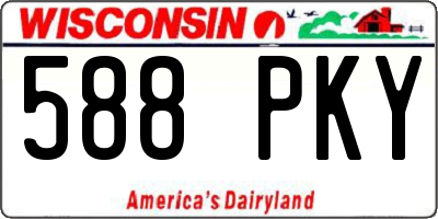 WI license plate 588PKY