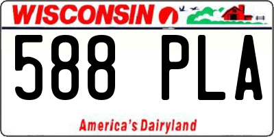 WI license plate 588PLA
