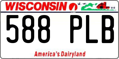 WI license plate 588PLB