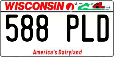 WI license plate 588PLD