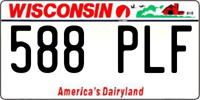 WI license plate 588PLF