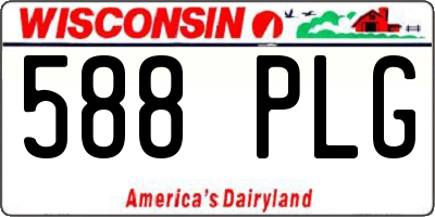 WI license plate 588PLG