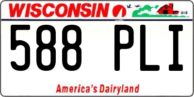 WI license plate 588PLI