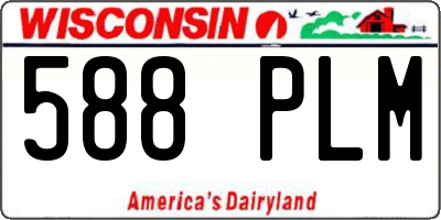 WI license plate 588PLM