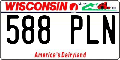 WI license plate 588PLN