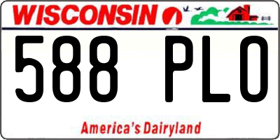 WI license plate 588PLO